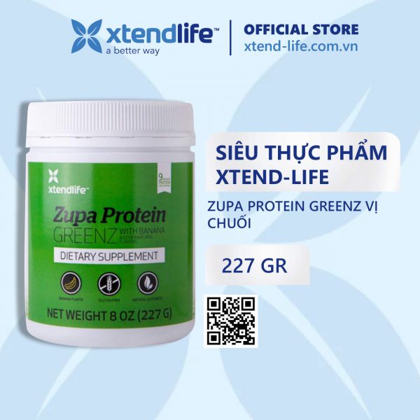 Siêu thực phẩm Xtend-Life Zupa Protein GREENZ vị chuối (227gr)